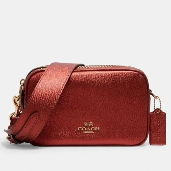 Coach Jes Crossbody 20 Leather Bag Metallic Clay